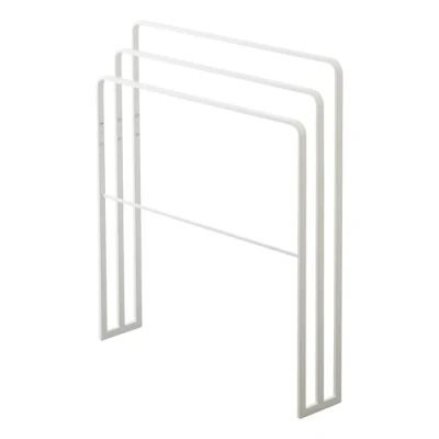 Imagen de Yamazaki 4979 Tower Colgador De Toallas Baño con 3 Barras, Blanco, Acero, diseño Minimalista, 70 x 14 81 cm (L An Al)