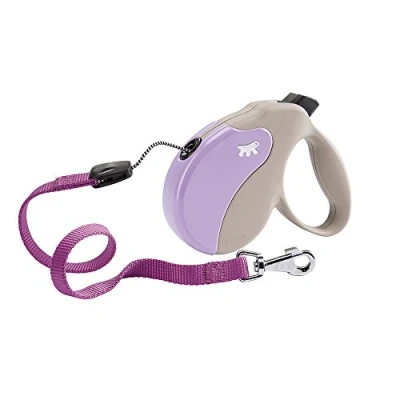 Imagen de FERPLAST Correa Extensible para Perros Amigo Cord S, Cordón retráctil, 5 m, máx. 15 kg, Violeta
