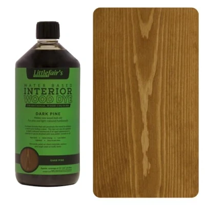 Imagen de Littlefair&#039;s Tinte para Madera 1ltr Acabado Premium, Fácil de Usar y Limpiar Basado en Agua, Seguro Ecológico Disponible Muchos Colores Color: Pino Oscuro