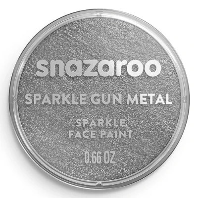 Imagen de Snazaroo Pintura facial y corporal, 18 ml, color gris nacarado, profesional a base de agua, pastilla aquacolor individual para adultos, niños efectos especiales