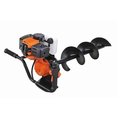 Imagen de Powertec Pro RMED5200X Taladro de tierra ahoyador gasolina 52cc 3cv, motor 2 tiempos, con 1 brocas acero 100, profundidad máxima 100cm