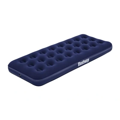 Imagen de BESTWAY 67000 Colchón Hinchable Individual Horizon Interior/Exterior 185x76x22 cm Superficie Flocada Suave Azul con Válvula de Inflado Rápido y Parche Reparación