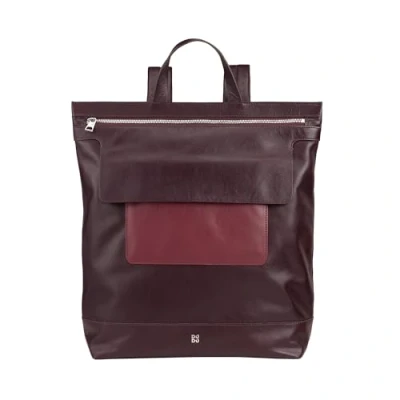 Imagen de DUDU Mochila Hombre, Mujer Casual Suave de Cuero Auténtico con Cremallera Grande Colorida para Trabajo Tiempo Libre Burgundy Oscuro