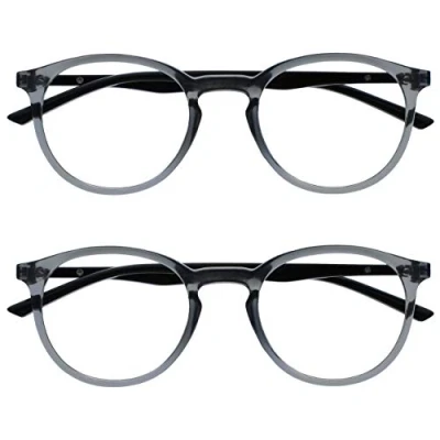 Imagen de OPULIZE Met Gafas Pack de 2 Montura Transparente Negro Resistente a Arañazos Bisagras Muelle Ordenador Gaming Antirreflejante Hombre Mujer RR60 C +0.00