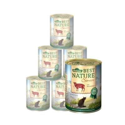 Imagen de Dehner Best Nature Comida para Gatos Adultos, Cordero y Trigo, 6 x 400 g (2,4 kg)