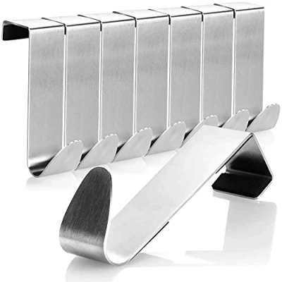 Imagen de com four® 8X Ganchos para Puertas de Acero Inoxidable Ropa con protección Espuma Abrigos armarios (08 Piezas Acolchado)