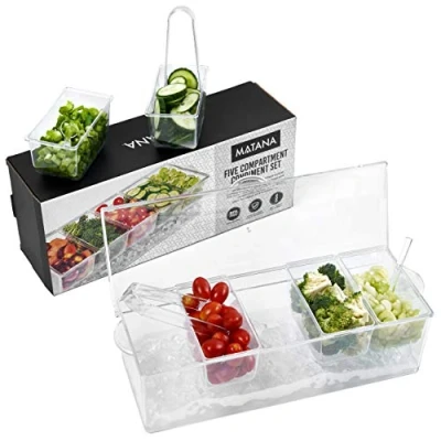 Imagen de MATANA 5 Compartimentos Bandeja de Condimentos con Cámara Hielo