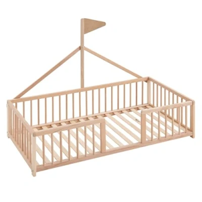 Imagen de COOL · DREAMS Cama Montessori 140x70. Infantil Tipo Tipi Apache Wonderland para niños a Partir de los 2 años Edad. Madera Haya y Color Natural CoolDreams