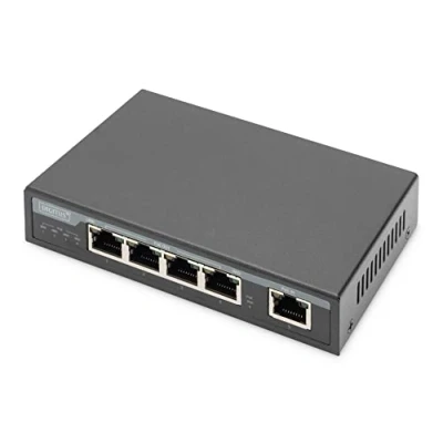 Imagen de DIGITUS Gigabit PoE Extensor, 4 Puertos, 85 W 100 m de extensión, en Cascada, autoalimentado
