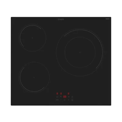 Imagen de Candy CI633CBB1 Placa Inducción, 3 Zonas, Paellero 28CM, 60CM, 9 Niveles de Potencia, 7,2KW, Mandoss Centrales, Indicador Calor, Bloqueo Infaantil, Alerta Sobrecalentamiento y Derrames, Negro