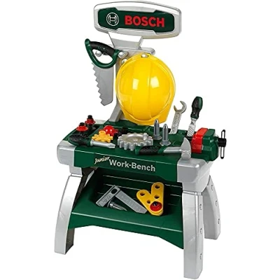Imagen de Theo Klein 8612 Banco de Trabajo Junior 2+, Incluye Casco, Tornillo Banco, Herramientas, Listones, Clavos, Tornillos y Tuercas, Medidas 49 cm x 29 71 cm, Juguete para niños a Partir 2 años