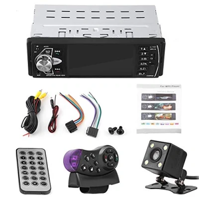 Imagen de Reproductor de Radio para automóvil con cámara Respaldo, 4.1 Pulgadas Tbest HD Bluetooth Manos Libres MP5 Video FM AUX TF Control Remoto(con cámara)