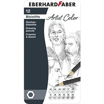 Imagen de Eberhard Faber 516913 Artist Colour pencil set, 12 lápices de dibujo en estuche metálico