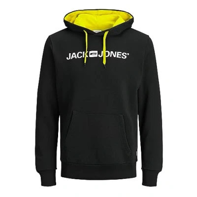 Imagen de JACK &amp; JONES Sudadera con capucha para hombre logotipo, Safety Yellow/Reg Fit, XXL
