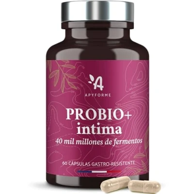 Imagen de Apyforme Probioticos Mujer Flora Intima Hasta 40 Mil Millones UFC/Día 4 Cepas Lactobacillus Reuteri, Rhamnosus Crispatus y Acidophilus 60 Cápsulas Gastroresistentes Probio+