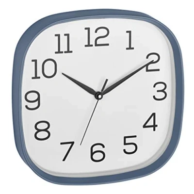 Imagen de TFA Dostmann Reloj de Pared analógico 60.3053.06 con Unidad Barrido silencioso, Cubierta Cristal, Color Azul Paloma, 295 x 55 mm