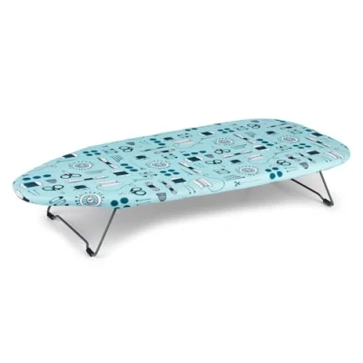 Imagen de Beldray LA023735SEW Tabla De Planchar Sobremesa, Fácil Guardar, Con Impresión Coser, Ideal Para Viajes Y Espacios Pequeños, Portátil Ligero, Patas Plegables, Turquesa