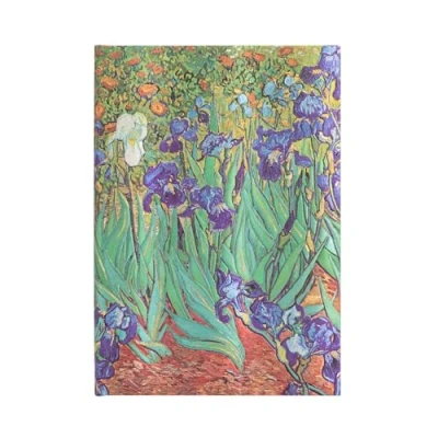 Imagen de Van Gogh’s Irises Midi Unlined Hardcover Journal: Hardcover, 120 gsm, ribbon marker, memento pouch, elastic closure, book edge printing