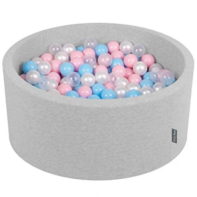 Imagen de KiddyMoon 90X40cm/300 Bolas ∅ 7Cm Piscina De para Ninos Hecha En La UE, Gris Clr:Azul Clr/Rosa Clr/Perla/Transparente