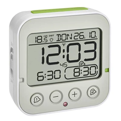 Imagen de TFA Dostmann Funk Bingo 2.0 Despertador Digital con indicador de Temperatura, 2 alarmas, Color Blanco, 95 x 41 96 mm
