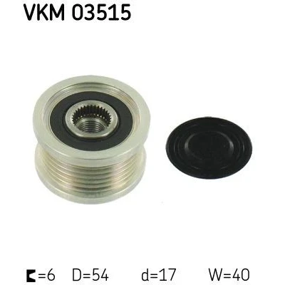 Imagen de SKF VKM 03515 Rueda Libre Alternador 40 OPEL: Zafira C Tourer, Astra J Hatchback, Furgón / Hatchback