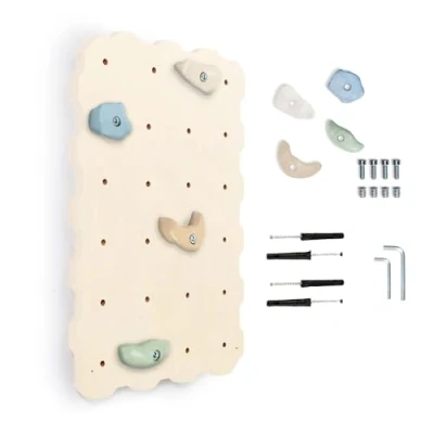Imagen de MAMOI® Muro de Escalada para niños habitación Madera Natural o Yarn Pared sostenible con Asas 100% Eco