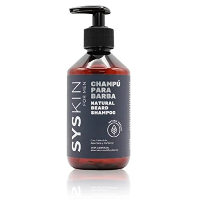Imagen de Champu Para Barba y Bigote 300ml. Con Calendula, Pantenol Aloe Vera. limpia, suave brillante. Hidrata Fortalece.