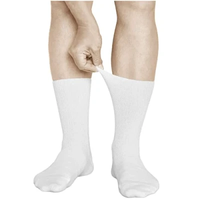 Imagen de vitsocks Calcetines Sin Goma Finos que no Aprietan Hombre (3 PARES) 98% Algodón Suave, blanco, 44 46