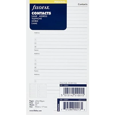 Imagen de Filofax 130201 Repuesto para libreta telefónica y de direcciones