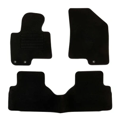 Imagen de DBS 1765701 Alfombrillas de coche A medida para 3 uds. Antideslizante Moqueta en negro 900 g/m² Aspecto terciopelo Modelo Star
