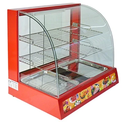 Imagen de Vitrina Calienta Comida Eléctrica 60cm con 2 Bandejas Acero, Luz Interna, Puertas Corredizas+2 Expositores Calentador Buffet 24 Meses Garantía para Cocinas Bares Restaurantes