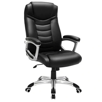 Imagen de SONGMICS OBG21B Silla de oficina ejecutiva, Color Negro, 110.5 120 cm