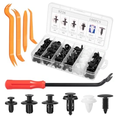 Imagen de Bczhieulw Clips Grapas Coche 6 Tipos Diferentes de del Panel la Puerta y plástico moldura Parachoques Universal, Conjunto 105 Piezas