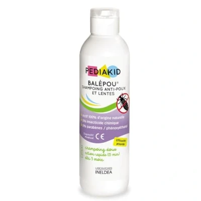 Imagen de Pediakid Balepou Champú para Piojos y Liendres Solución Natural contra los Fórmula Preventiva Curativa Suave con el Cuero Cabelludo 200 ML