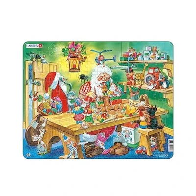 Imagen de Larsen EA2 Taller de Santas, Puzzle Marco con 140 Piezas