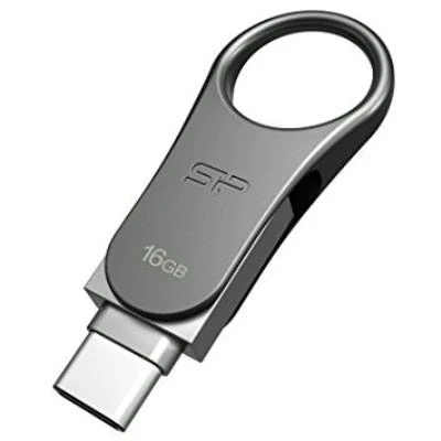 Imagen de Silicon Power C80 Memoria USB 3.0 de 16 GB (Typo C, para Dispositivos móviles) Color Titanio