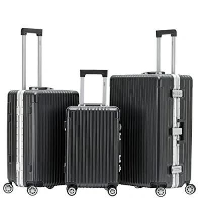 Imagen de Flight Knight Maleta De Viaje Premium 8 Ruedas Giratorias Cerradura Combinacion TSA Incorporada Rigida Ligera para Cabina/Facturar Gran Durabilidad Apta por Mas 100 Aerolineas