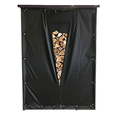 Imagen de QUICK STAR meteorológica Set de protección Frontal y Posterior para Chimenea Madera Refugio 130 x 70 185 cm PVC Negro