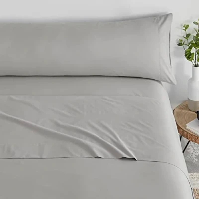 Imagen de Donegal Collections Juego de Sabanas Completo Ropa Cama 150 x 190 y 150x200 Tacto Extrasuave Disponible Color Perla Fabricado en España.