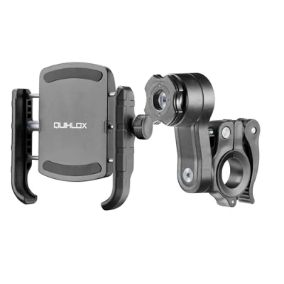 Imagen de QUIKLOX Soporte Universal para Smartphone (de 3.5&quot; a 7.5&quot;) con Redondo Manillar, Sistema Modular QUIKLOX, Móvil de Moto, Gancho Liberación Rápida