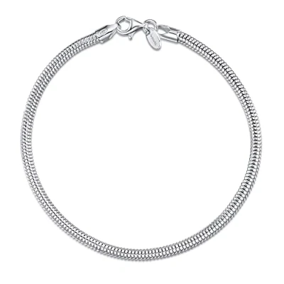 Imagen de Amberta Pulsera de Serpiente para Charms Mujer en Plata Ley 925: 20cm