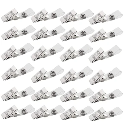 Imagen de YANGWEN 100x Crocodile Clips Metal, el Clip del poseedor de una Tarjeta identificación la con Correa PVC y botón Metal