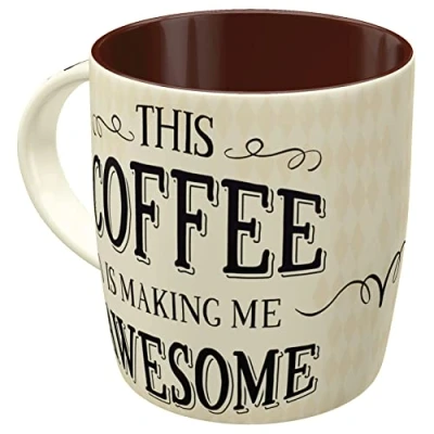 Imagen de Nostalgic Art Taza Retro Word Up Awesome Coffee Idea de Regalo para los Amantes del café, Cerámica, Diseño Vintage, 1 Unidad (Paquete 1)