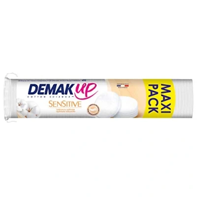 Imagen de Demak&#039;Up Sensitive Discos de algodón para desmaquillar, cara y ojos, 100% fibras natural, 93