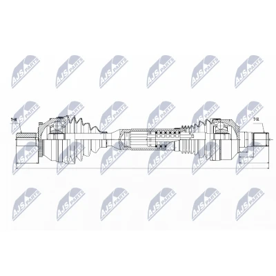 Imagen de NTY NPW VV 061 Árbol de Transmisión Eje delantero, izquierda 556 automática VOLVO: XC60 I
