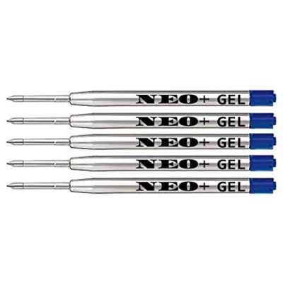 Imagen de recambios de bolígrafo duraderos, punta fina, 5 unidades También válido para estilo Parker G2, color INK BLUE GEL