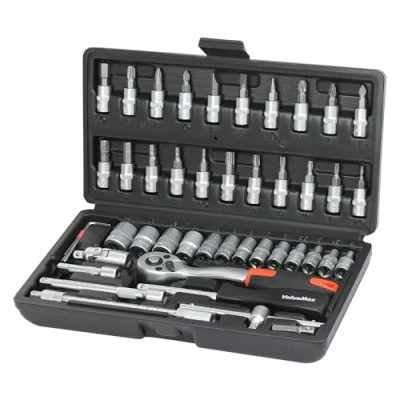 Imagen de ValueMax 46 Piezas Juego de Llaves Vaso Cr V, Carraca 1/4 Pulgada, Caja Herramientas, Trinquete con Puntas Destornilladores, para Reparación y Trabajos Mecánicos