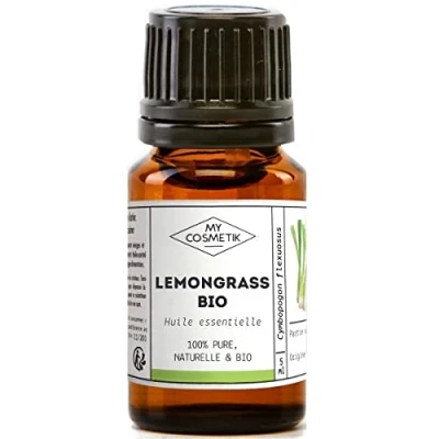 Imagen de Aceite esencial de hierba limón orgánico (Cymbopogon flexuosus) 100% puro y natural MY COSMETIK 10 ml