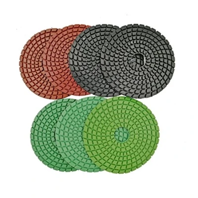 Imagen de DIATOOL Almohadillas de Pulido Diamante 7 piezas 4 pulgadas Granos Mixtos para Granito Marmol