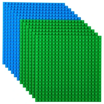 Imagen de Strictly Briks Pack de 12 Bases para Construir Compatibles con Todas Las Grandes Marcas 15,24 x cm Verde, Azul
